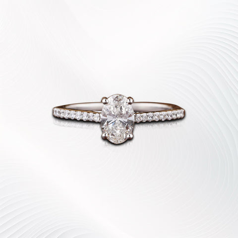 1.28ct Oval Classic Ring, Pavé
