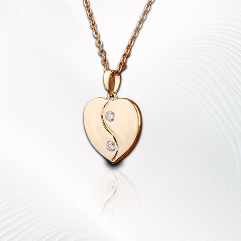 0.09ct Two Heart Pendant
